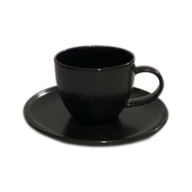 TAZA DE CAFE CON PLATO BLACK ONIX