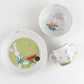 VAJILLA INFANTIL COELHOS