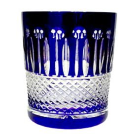 VASO BAJO DE CRISTAL AZUL COBALTO