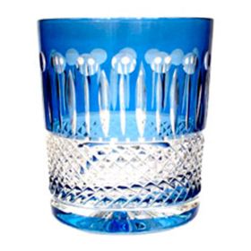 VASO BAJO DE CRISTAL AZUL CLARO