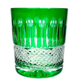 VASO BAJO DE CRISTAL VERDE OSCURO