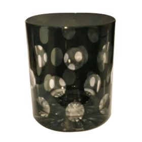 VASO BAJO DE CRISTAL NEGRO BIBA