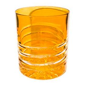 VASO BAJO DE CRISTAL AMBAR ONDA