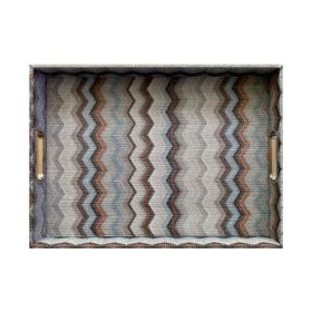 BANDEJA RECTANGULAR CON ASAS DE METAL WEAVE GRAY