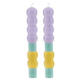 SET DE 2 VELAS LILA MENTA AMARILLO