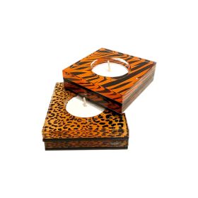 SET DE 2 VOTIVE ACRILICO ANIMAL PRINT