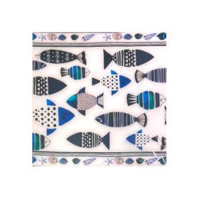 SET DE 4 INDIVIDUALES DE ACRILICOS BLANCO PECES